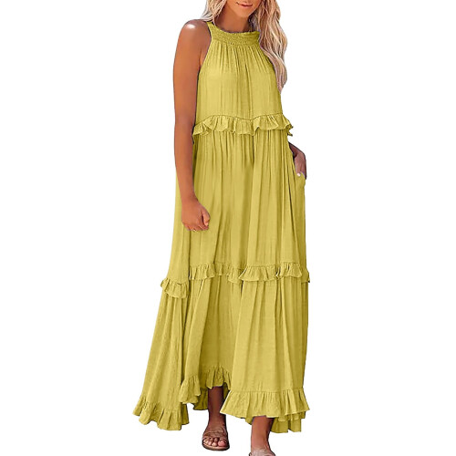 Dam Boho Maxiklänning Gul M