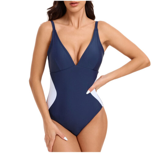 Dame badedragt i slim fit, ensfarvet 1
