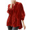 Blusa feminina de veludo com decote em V e mangas compridas 4
