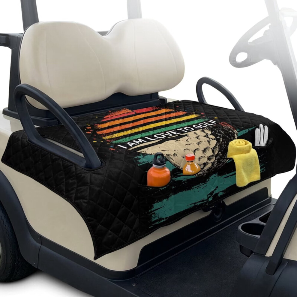 Golf Cart Seat Covers With 4 Pockets Soft Thick Love To 9180435722355
