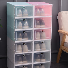 Transparent Plastic Shoe Storage Box with Drawer Design for Easy Use 4 Pieces