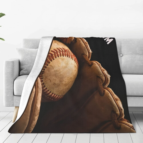 Coperta da baseball personalizzabile con nome, 60x80 pollici 1