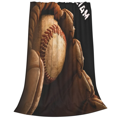 Coperta da baseball personalizzabile con nome, 60x80 pollici 2