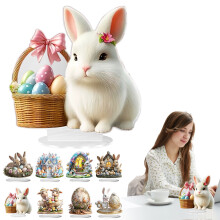 Figurine d'agneau de Pâques en résine, décoration printanière, 20 x 17 cm