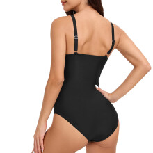 Costum de baie dintr-o singură piesă pentru femei, croială slim, culoare uni