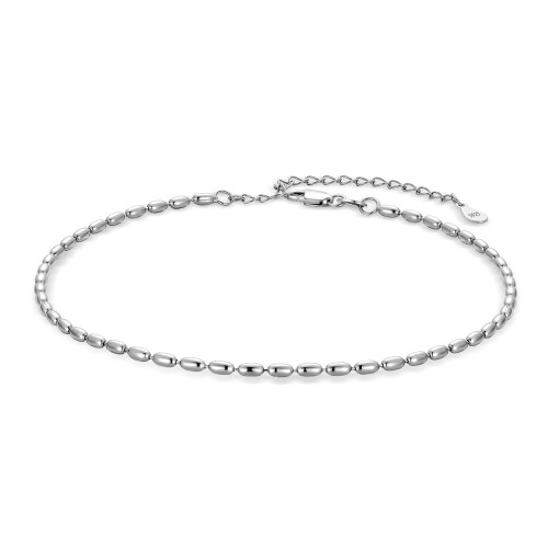 Sterling Silver Ankle Bracelet Oval Bead Chain 1 Piece