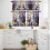 Easter Bunny Eggs Kitchen Curtains Set Purple Flowers 3