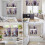 Easter Bunny Eggs Kitchen Curtains Set Purple Flowers 7