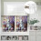 Easter Bunny Eggs Kitchen Curtains Set Purple Flowers 8
