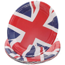 Birthday Dessert Plates British Theme For Festive Decoration 16pcs