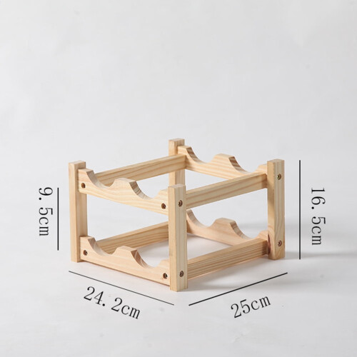 1Pack Wine Bottle Rack Double Layers Wood Compact Bottle Display Shelf For Home Decor 2