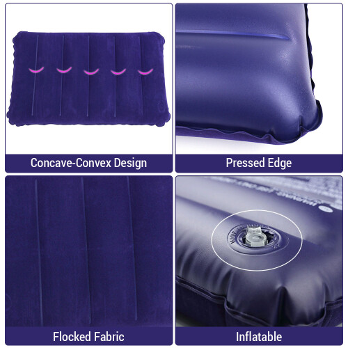 Inflatable Pillow Squared 46x30x9 cm, 80g PVC 1