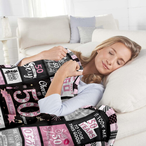 Coperta per il 50 compleanno da donna, 50x60 pollici 1