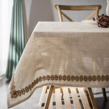 linen lace polyester linen dining table cloth, tea table cloth, fabric rectangular tablecloth (linen lace, 60 * 60cm)