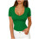 Damegenser med V-hals, kortermet materiale, myk stretch 2