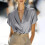 Blazer uni pour femme à revers cranté et manches courtes 1