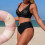 Dames tweedelig badpak, effen, slim fit, surfset 6
