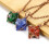 Colar de bronze antigo com pingente Merkaba de cristal natural 2