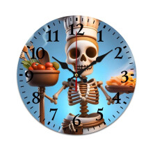 Gothic Chef Funny Vintage Mute Wall Clock – Battery Powered, Compatible with Home, Living Room, Kitchen, Office Decor