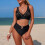 Dames tweedelig badpak, effen, slim fit, surfset 8