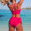 Women's V-neck bikini set with cross-back and side-tie 4