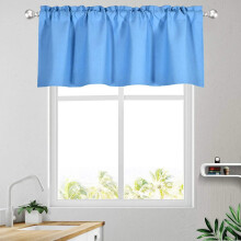 Thermal Insulated Short Blackout Curtain - Rod Pocket Kitchen Bathroom Living Room Window Panel 57x18 Inch