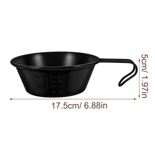 Ergonomisk campingskål i rustfrit stål, sort, 1-pak 1