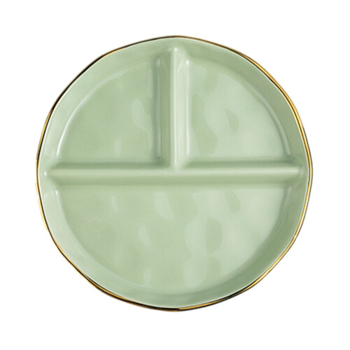 Porcelain Plates,Divided Plates for Adults,Ceramic Portion Control Plate