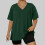 Women's Plus Size V-Neck Short Sleeve Pullover Top with 1