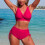 Women's V-neck bikini set with cross-back and side-tie 7
