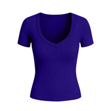 Women's V-Neck Stretch Pullover Top Casual Comfortable