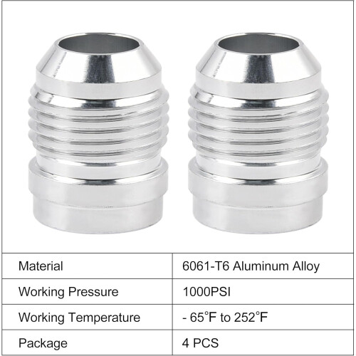 10AN mannelijke lasfitting van aluminium, 4 stuks 2