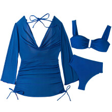 Set bikini cu talie înaltă pentru femei, cu copertă