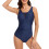 Dame badedragt i slim fit, ensfarvet 5