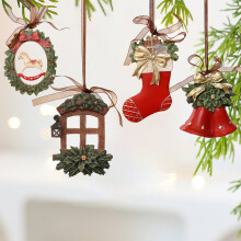 3D Shatterproof Christmas Tree Ornaments with Ribbon, Rustic Glitter Baubles for Holiday, Party & Wedding – Compatible with Standard Trees