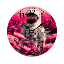 Modern Astronaut Rose Wall Clock – Vintage Mute, Battery-Powered, Compatible with Home, Living Room, Kitchen & Office Decor