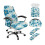 Bürostuhlbezug-Set, blau-kirschblumenmuster, 5-teilig 1