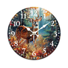 Modern Elk Art Wall Clock – Mute, Battery-Powered, Retro Style for Home, Living Room, Kitchen & Office Decor