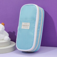 Pouch Peann luaidhe Macaron Canbhás Cumas Mór Dath Soladach