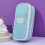 Macaron etui van canvas met grote inhoud, effen kleur. 1