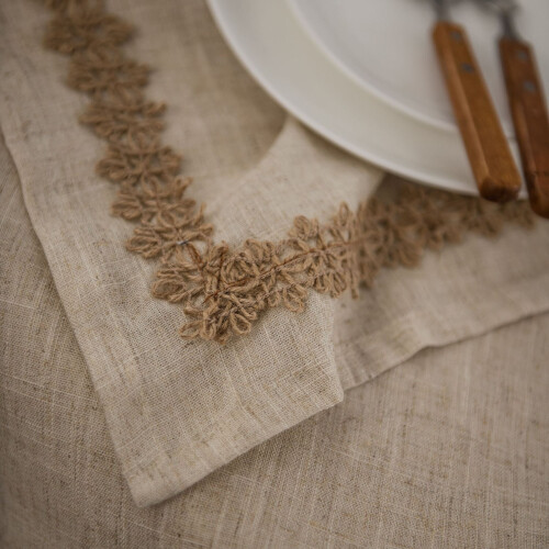 linen lace polyester linen dining table cloth, tea table cloth, fabric rectangular tablecloth (linen lace, 60 * 60cm) 1