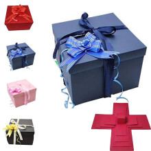 Coffret cadeau explosion avec ruban à nœud, 5 couches