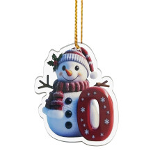 Dated 2025 Acrylic Christmas Decor - 3.14" Letter Ornaments with Gold Cord (Personalized Family Keepsakes)