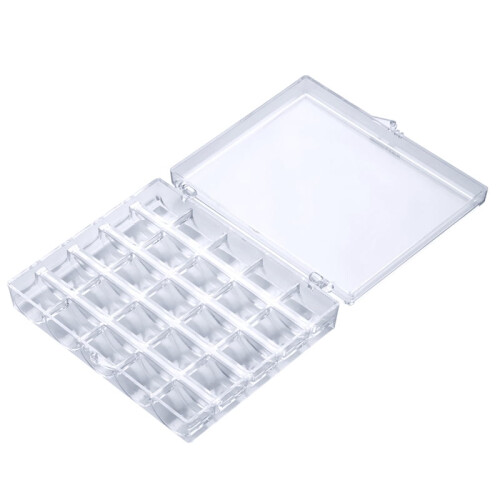 1pc 25 Spools Empty Bobbins Storage Box Sewing Accessories Tools Plastic Sewing Machine Bobbin Case Knitting Needle Organizer 2
