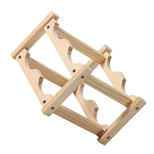 1Pack Wine Bottle Rack Double Layers Wood Compact Bottle Display Shelf For Home Decor