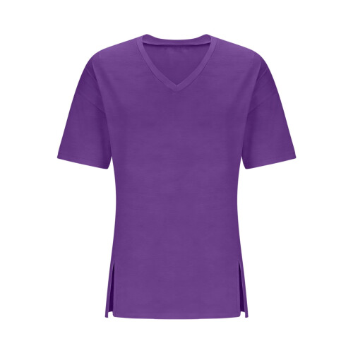 Top pullover da donna taglie forti con scollo a V e maniche corte 2