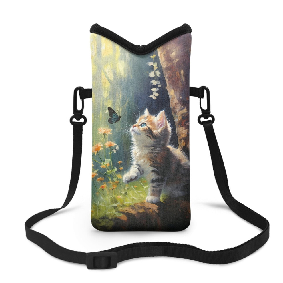 Water-Resistant Neoprene Crossbody Phone Pouch, 4X8", With Detachable Strap & Hook Loop Â Compatible With Most Smartphones 9422877989287