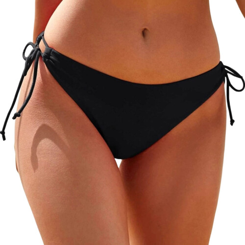 Women's Low-Rise Tie-Side Bikini Swimwear Solid Color