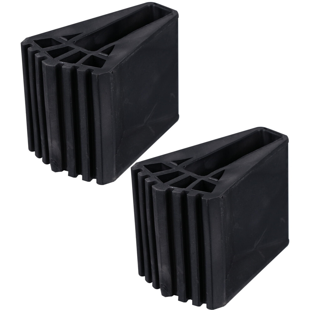 Homemaxs 2Pcs Black Rubber Anti-Skid Floor Protection Pads For Ladder Feet Rest Mat 0.5 Inch Thick 9422877503018