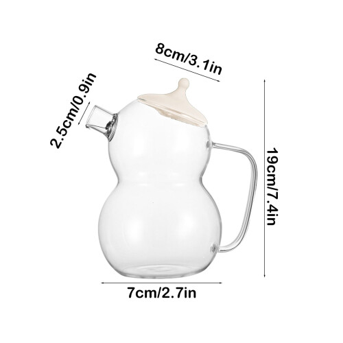 Snowman Borosilicate Glass Kettle with Handle, Stovetop 1